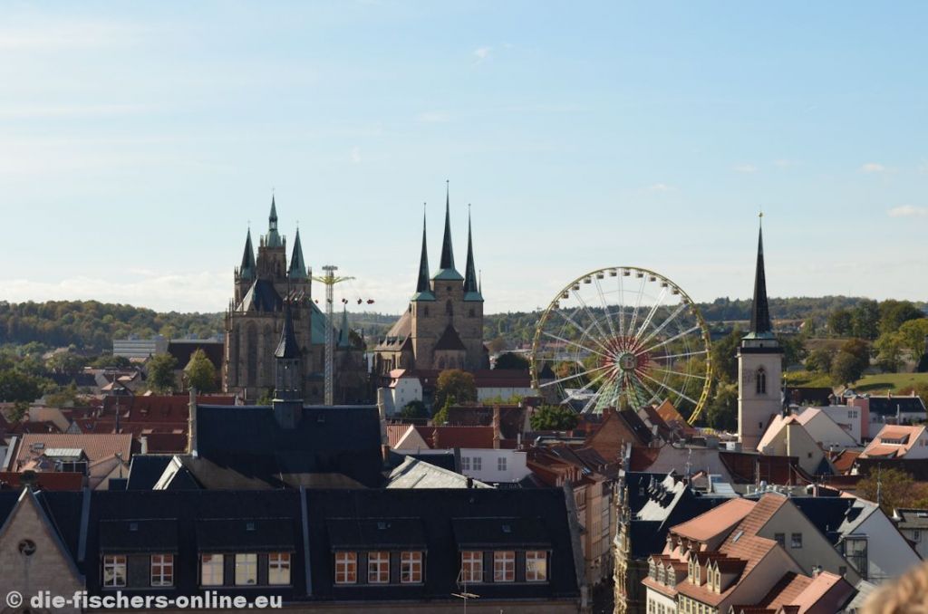 Ägidienkirche (Krämerbrücke)
Dom und Severikirche sind nicht zu übersehen, rechts die Allerheiligenkirche.
